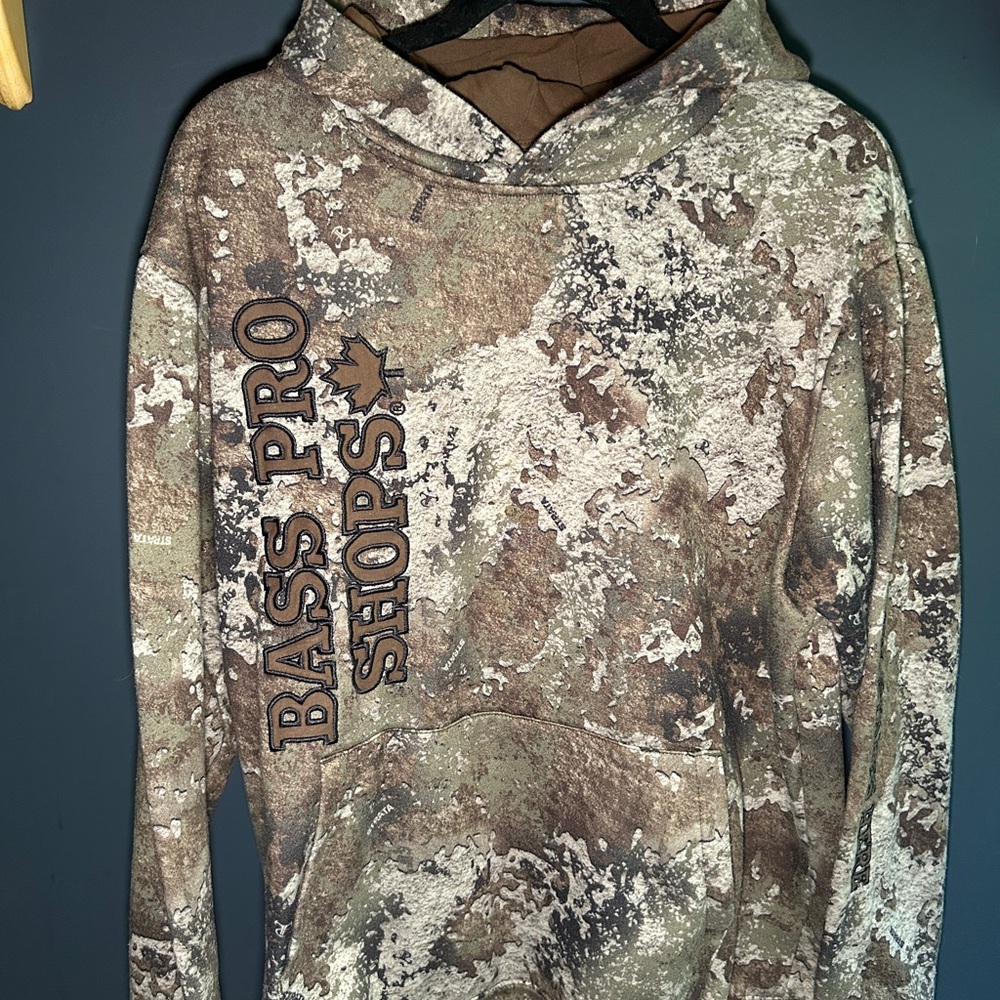 Bass Pro Shops Camo Pullover Hoodie in Brown and Green